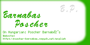 barnabas poscher business card